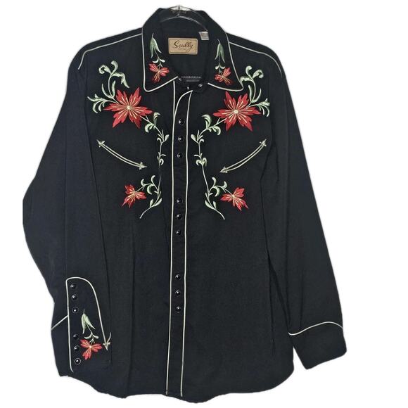 Scully Other - Scully Western Shirt Men's Large Embroidered Pearl Snap Cowgirl Cowboy